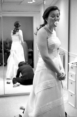 Pamela's final gown fitting at Kleinfeld's : Engagement Sessions : New York Wedding Photographer | Chuck Fishman Photographer | Documentary Photojournalistic Black and White  Wedding Photojournalism